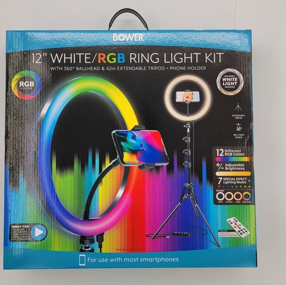 Bower 12-inch LED RGB Ring Light Studio Kit with Special Effects; Black - Picture 5 of 5